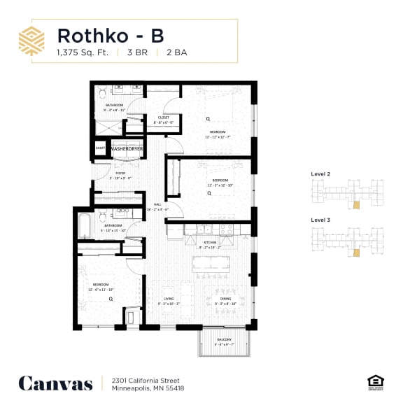 Floor Plans of Canvas Apartments in Minneapolis, MN